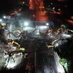 國1后里段三線路及舊社路跨越橋改建 三線路跨越橋吊裝順利