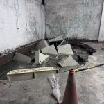 基隆火車站附近建案施工 一旁民宅出現大洞