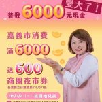 嘉市普發6000加碼活動夜市劵兌完為止