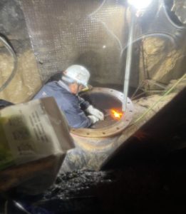 台水公司徹夜搶修八堵路漏水管線 恢復供水