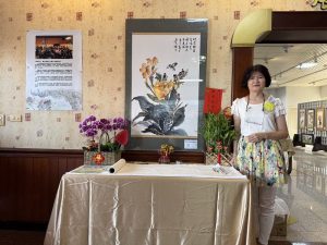 三寮灣東隆文化中心舉辦「羽墨生香」羅色惠師生作品聯展