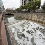 春節違法沒有假期 南崁溪大量泡沫環保局溯源查獲違規加油站洗車場 最高可罰300萬元