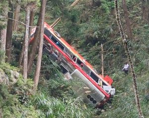 杉林溪賞櫻遊園車墜谷1命危6傷