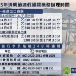 清明連假 基隆關通關不打烊