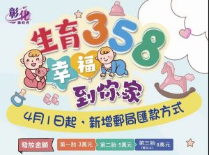 彰化生育補助推雙軌制 現金發放與郵局匯款並行更便利