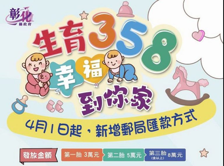 彰化生育補助推雙軌制 現金發放與郵局匯款並行更便利