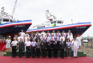 台船承造 關務署2艘100噸級巡緝艇命名下水