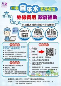 自來水用戶設備外線補助 彰縣預先受理