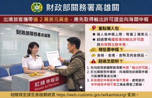 出境旅客攜逾2萬美元黃金慘被處罰