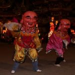 大甲鎮瀾宮媽祖駕前五大團入夜展開神偶操練