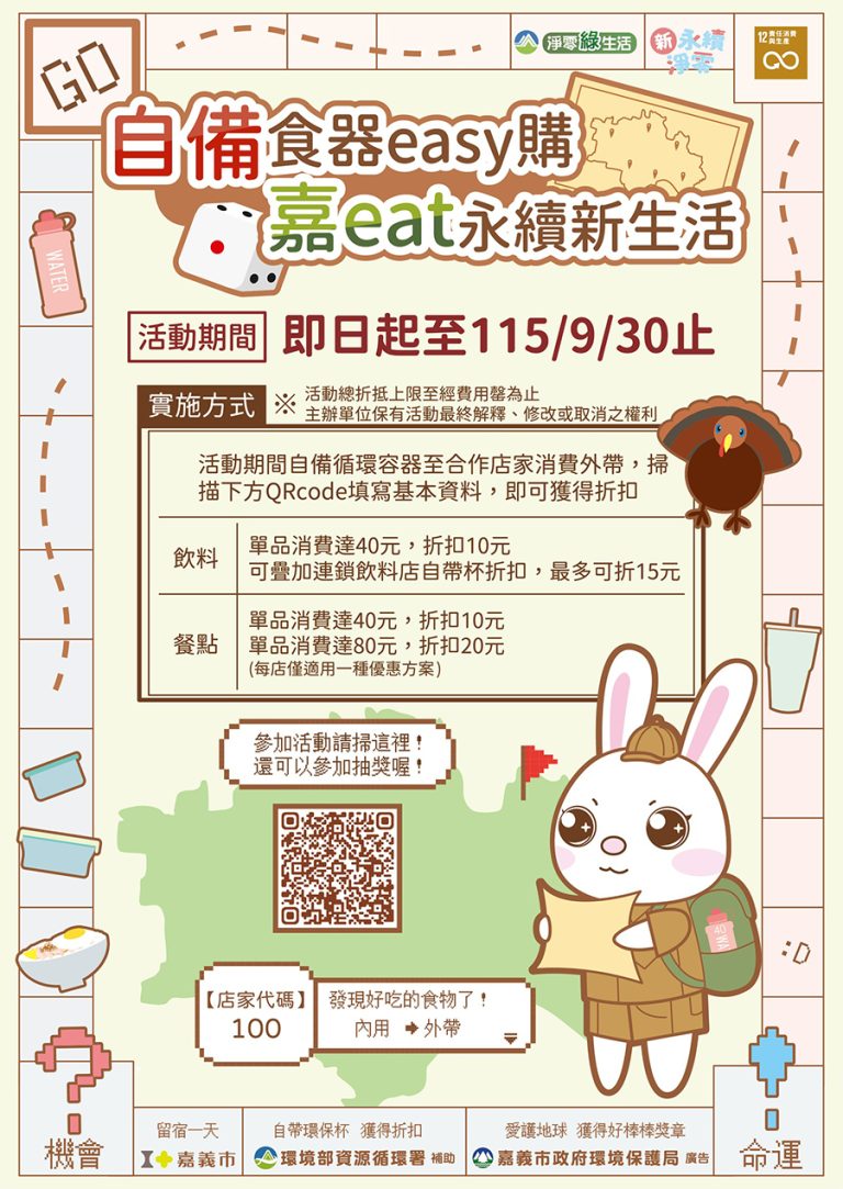 嘉市自備食器easy購百店響應現折超有感