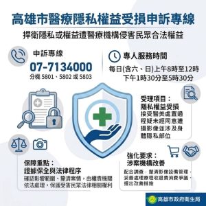 醫療機構涉不法偷拍 高市衛局受理申訴