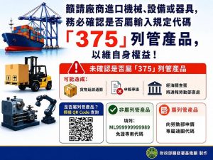 防堵不安全機械流入市場 基隆關籲進口商留意