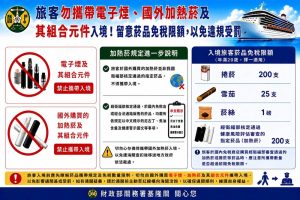 基隆關提醒留意菸品免稅限額
