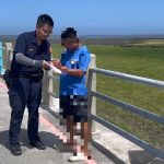 巴威颱風來襲清水警方勸離觀浪遊客