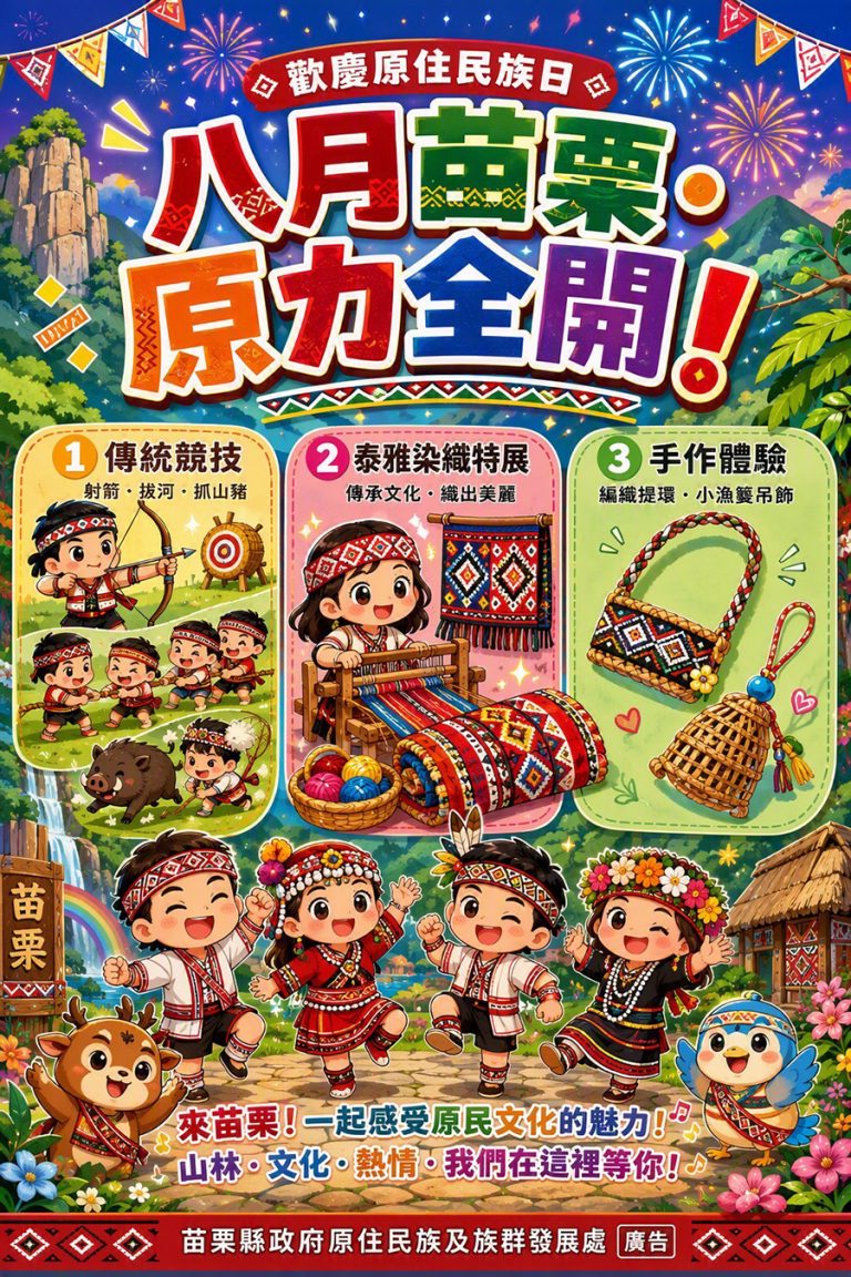 八月苗栗原力全開系列活動登場