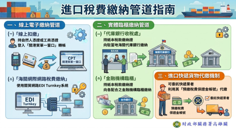 進口貨物稅費 多元繳稅免排隊