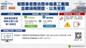 報關員工離職 別漏報