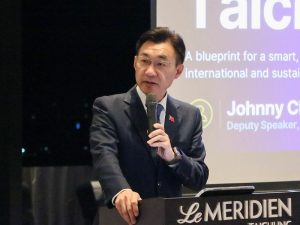 江啟臣出席台中美國商會晚宴 承諾當選將成立市長層級3個委員會