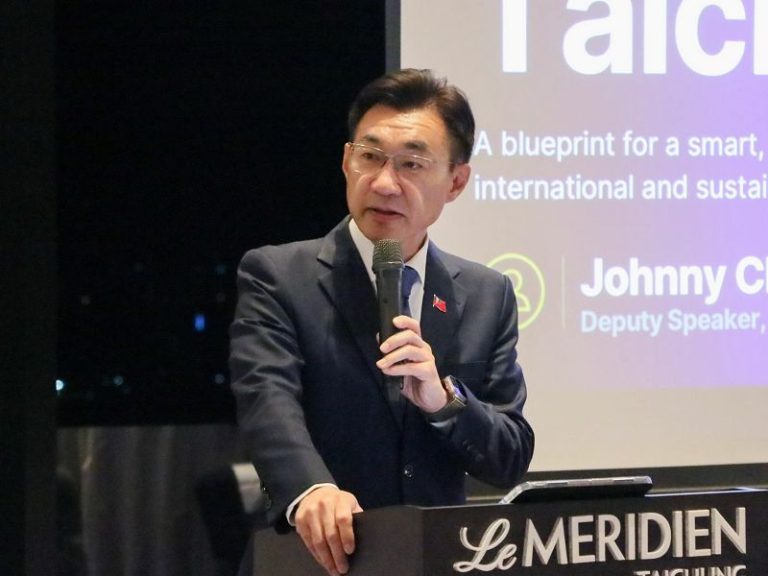 江啟臣出席台中美國商會晚宴 承諾當選將成立市長層級3個委員會