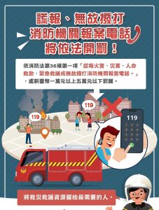119報案專線無故撥打或謊報案件將開罰