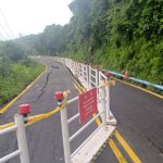 連日豪雨柴山大路下邊坡滑動路損 道工處施工封閉