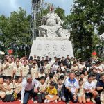 日月潭文武廟「右手撫髯」關公巨型石雕震撼亮相