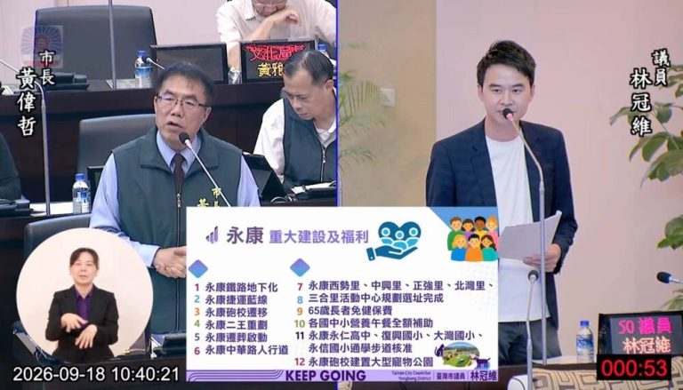 林冠維爭取並推動永康12項重大建設及福利