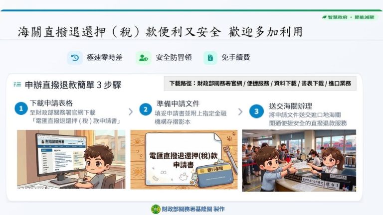 海關退押稅款免直撥入帳 快速又安全