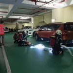 地下停車場車輛火警 消防局模擬演練