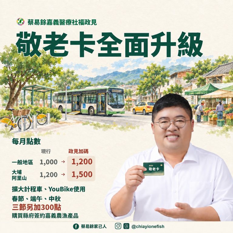 蔡易餘公布醫療社福政見 誓言全齡守護